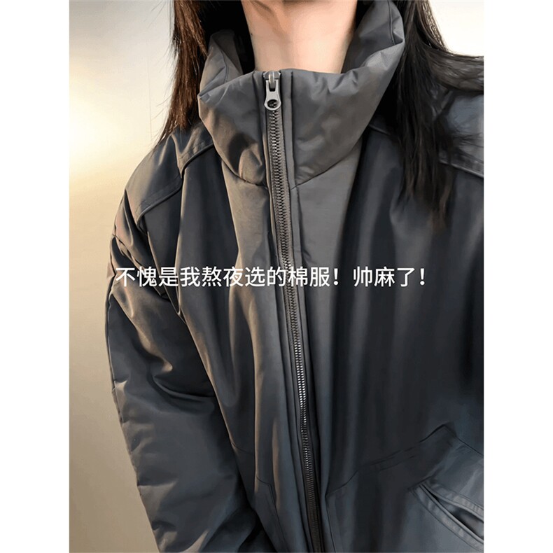 现货冬季美式休闲加厚雪山外套夹克立领纯色三防户外工装棉服,男装夹克,电商A443