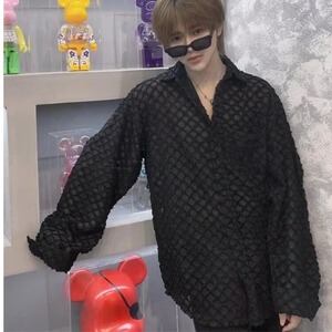 【006】春夏衬衫男镂空长袖衬衣男 A079-C307-P44图片