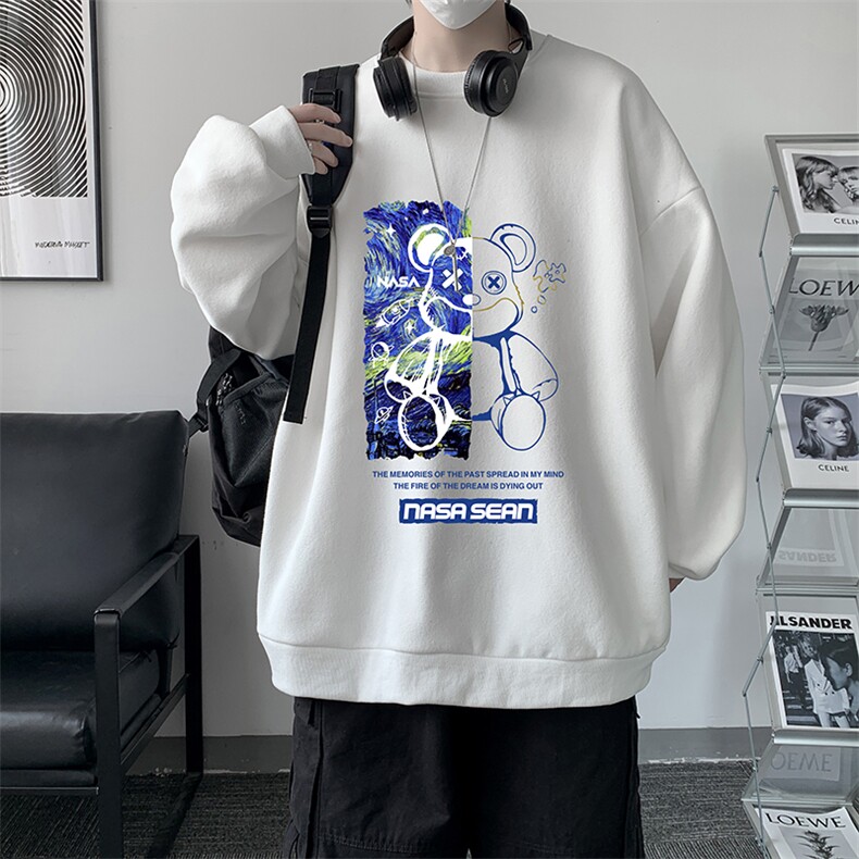 S6290-P28 秋季圆领卫衣男大码韩版宽松长袖外套图片