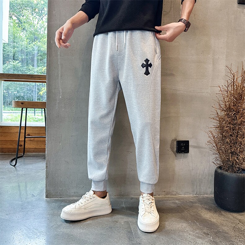 社会精神小伙裤子男秋潮牌ins运动束脚九分裤K8592-P45控78,男装休闲裤,星座210-3