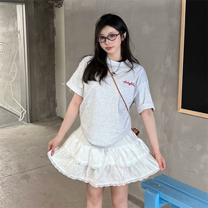 万针全刺绣工艺抖音得物高品质260克重磅纯棉双纱美式高街短袖T恤图片