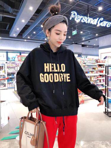 字母带帽卫衣，女装卫衣/绒衫，一杭