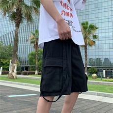 休闲短裤时尚潮牌休闲裤夏季男宽松型潮流纯色KK247-P40，男装牛仔裤，星座911-3
