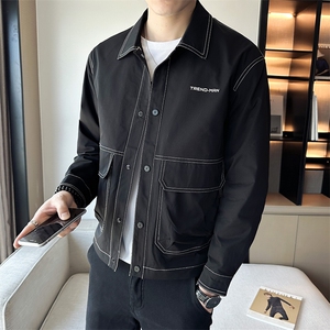 店主风秋季新款翻领工装休闲夹克时尚潮流印花外套男 JK128-P110图片