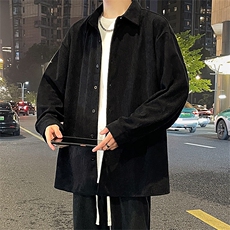 2025秋冬新款港风户外夜景多色时尚百搭灯芯绒衬衫P48加绒58，男装衬衫，电商B388