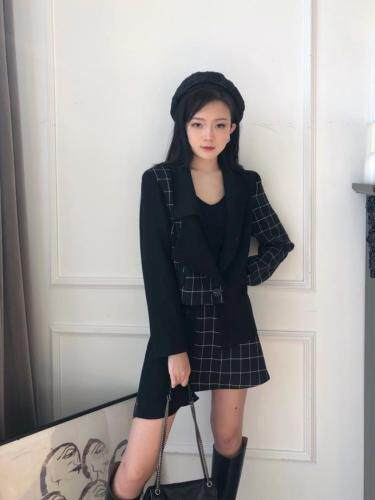 【2021ss新款】新春个性套装，拼接小西服，女装职业装，UMANCITY