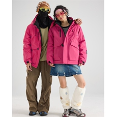 现货5W件冬季三防美式boxy解构连帽雪山冲锋衣棉衣男女棉服厚外套，男装夹克，电商A443
