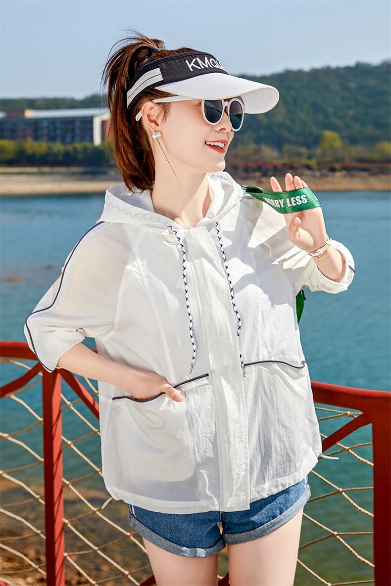 防晒衣女款夏2025新款宽松户外百搭轻薄透气防晒服时尚防晒衫外套,女装防晒衣,可可小西