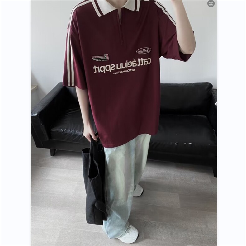 撞色拼接短袖t恤男夏季美式潮牌ins机车服网眼痞帅半袖ST388-P43,男装T恤,星座412-3