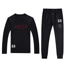 中年运动套装男春秋季爸爸秋装套装圆领卫衣两件套大码运动服时尚，男装休闲套装，电商B212（原钱塘6029）