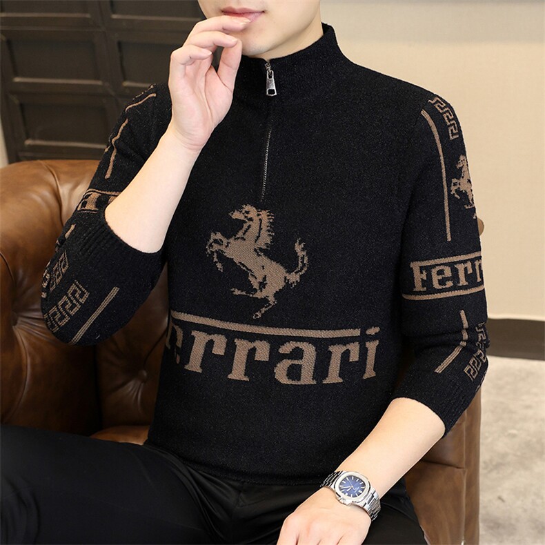 1018-1-M660-P45男秋冬新款青少年时尚个性半拉链休闲针织衫毛衣,男装针织衫/毛衣,星座1018-1​