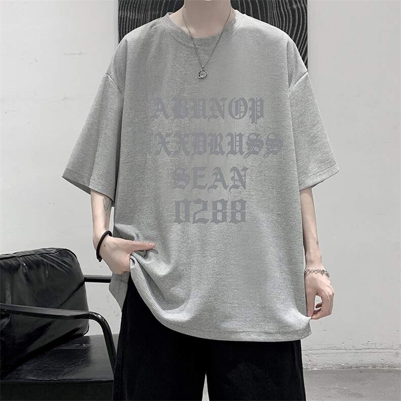 华夫格t恤男短袖男大码五分袖大皂风HT73307-P22,男装T恤,电商A040