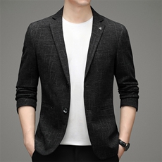 秋冬季休闲商务西服男格子西装上衣中年爸爸保暖外套MY826-P175，男装西服，电商B212（原钱塘6029）
