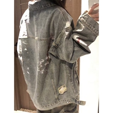 【有货】cleanfit泼墨涂鸦牛仔外套男女美式工装夹克J61HH-特P72，男装夹克，星座1007（原301D）