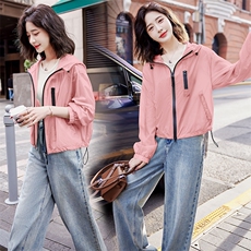 现货。防晒衣女2025年新款夏季宽松轻薄户外夹克小个子防晒服上衣，女装防晒衣，依万里