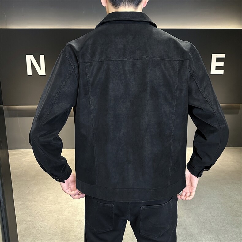 JK506-P1052025秋季新款时尚立领夹克百搭休闲潮流青年外套皮衣,男装皮衣,星座507A（原星座306B-2）
