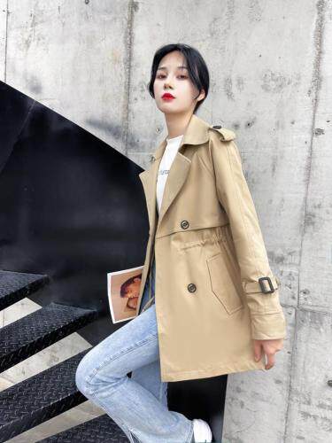 【现货】秋装中长款收腰风衣，女装风衣，萱萱家
