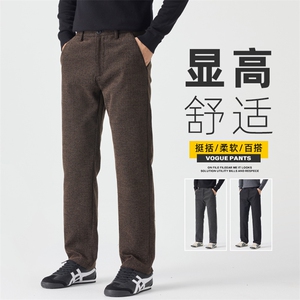 秋冬季雪尼尔磨毛休闲裤男轻奢商务修身直筒长裤宽松裤Z2605-P45图片