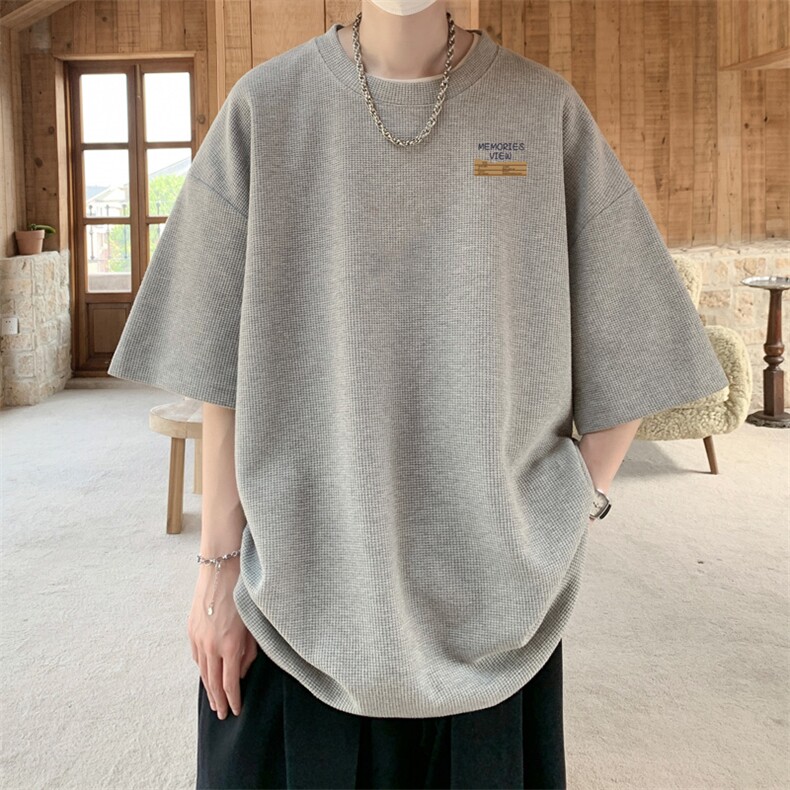 量大优 供视频  华夫格短袖T恤半袖男 HDX472-特P18图片