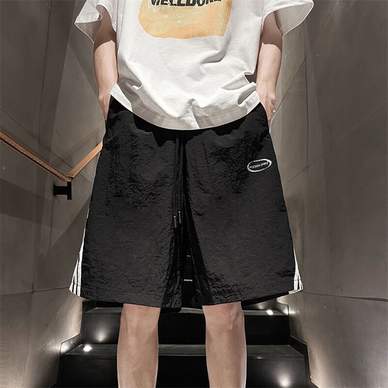 条纹撞色速干短裤男夏季薄款宽松五分裤FSDK246M-3XL特p30控58,男装牛仔裤,电商B219B