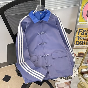 潮新中式立领盘扣夹克男潮牌ins宽松帅大口袋唐装外套W5765-P57图片