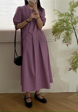 夏季新款简单款收腰连衣裙，女装连衣裙，HZH