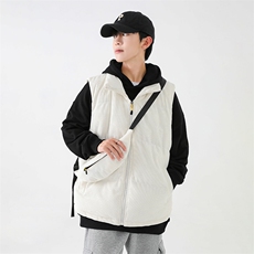 冬季灯芯绒棉马甲男复古加厚立领棉服情侣外套配挎包8516-P70，男装棉衣，电商B306