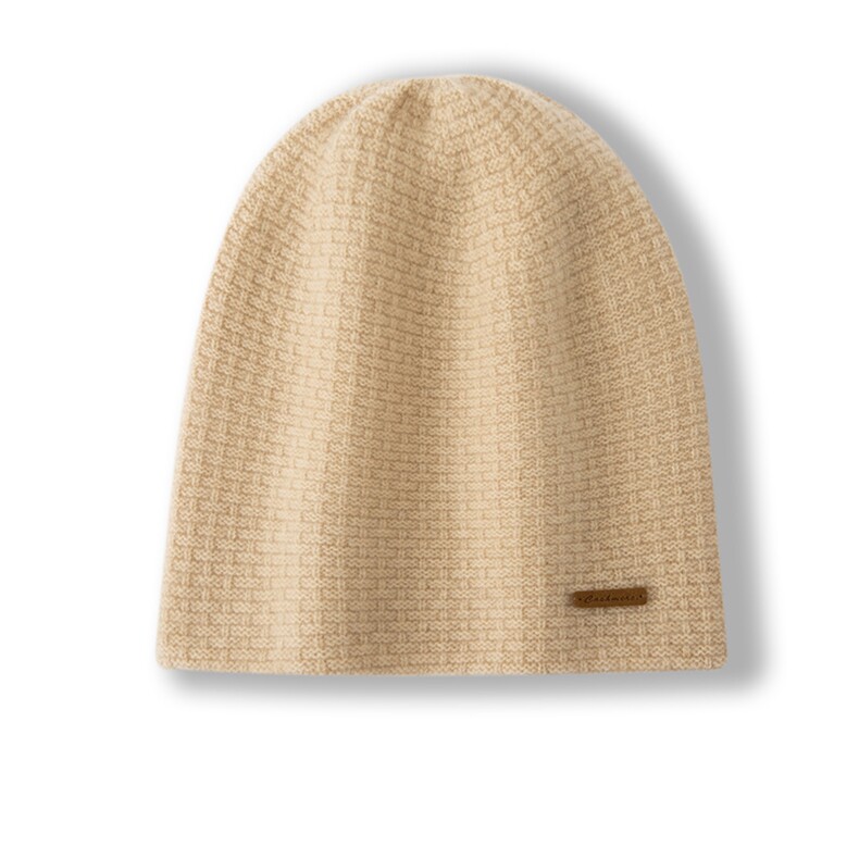 2025年春季新款百搭女士提花双股加厚保暖帽，帽子，窄众羊绒