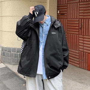 1克莱因蓝冲锋衣男外套男中性风宽松抽绳装饰连帽JK7569P75控99图片