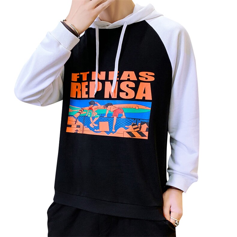 日系卫衣男连帽潮牌宽松秋季港风潮流男装上衣外套HS2118-P35,男装卫衣,星座509