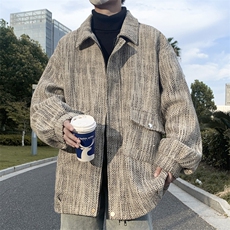 小香风外套男呢子大衣休闲轻熟风夹克秋冬装上衣J1062P95，男装夹克，电商A157