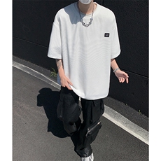 8XL-M重磅！特大码T潮牌上衣男中性华夫格短袖T恤DX304P25控39，男装T恤，电商D206-1
