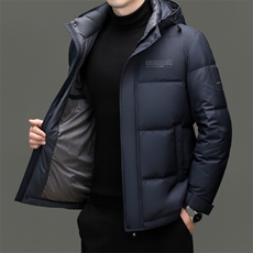 冬季白鸭绒羽绒服户外男加厚面包服可拖卸帽保暖男士高级商务休闲，男装羽绒服，钱塘6003（原4033）