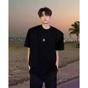 可设48小时发货 支持抖音得物来样二开230克重磅美式短袖t恤MT393图片