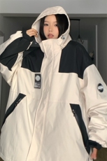 冬款贴标连帽情侣款中性防水防风加绒加厚保暖滑雪服外套M35-P125，男装棉衣，电商A001-1