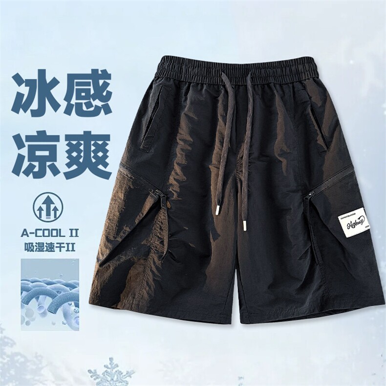 抖音品质宽松垂感休闲短裤冰丝速干运动裤A146-GY519特p30量大优,男装牛仔裤,HDA146