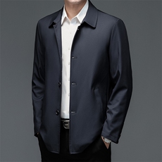 风衣外套男2023秋新款翻领商务中长款休闲时尚宽松风衣外套外男士，男装风衣，电商B212（原钱塘6029）