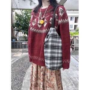 【有货】MY369CC-特P65 费尔岛圣诞毛衣男女情侣装针织衫外套图片