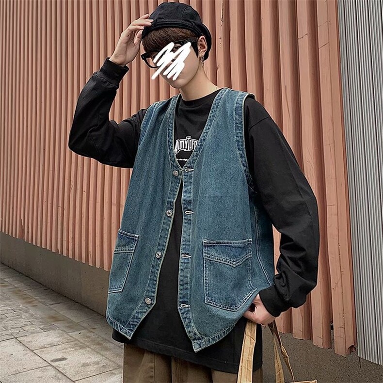 工装马甲男日系潮牌宽松潮机能风休闲坎肩背心外套2151P50,男装背心/马甲,星座410-2