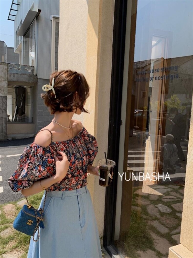 2022夏季韵芭莎新款韩系小碎花上衣，其它，韵芭莎