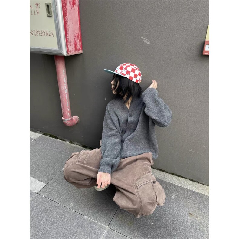 850克老钱风慵懒针织衫外套复古百搭松弛感开衫道袍毛衣MF45P65,男装针织衫/毛衣,电商D256
