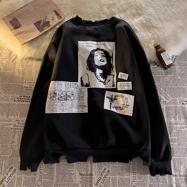 卫衣男潮牌秋冬高街hiphop外套WY35P38图片