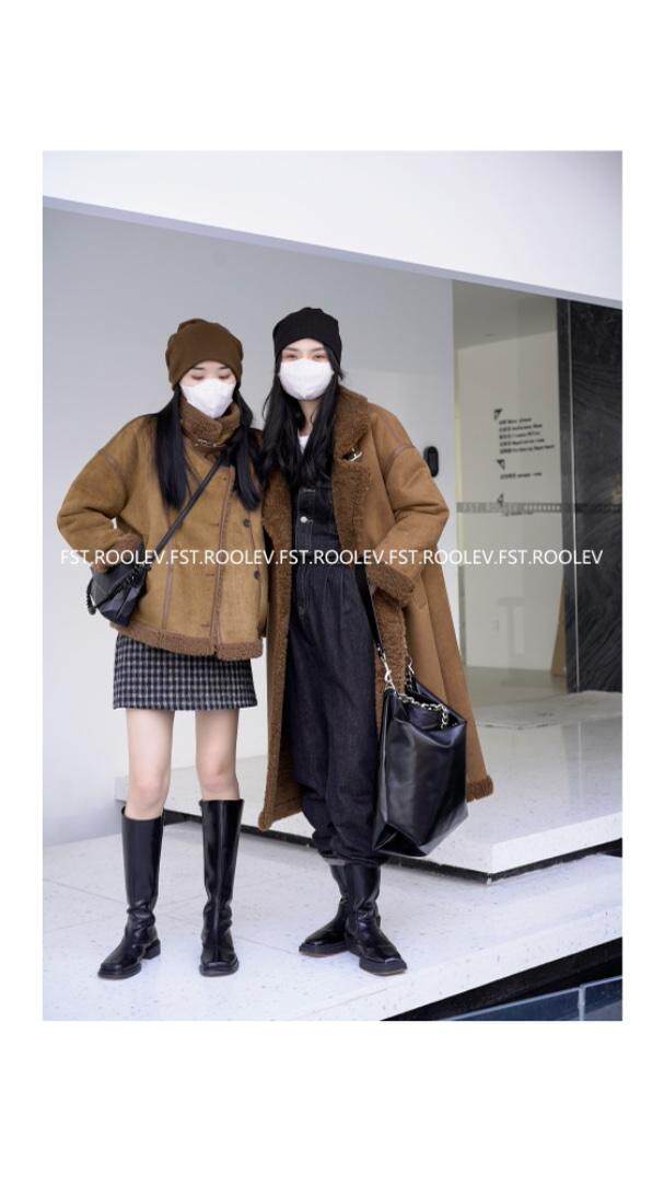 鹿皮绒机车大衣，其它，FST