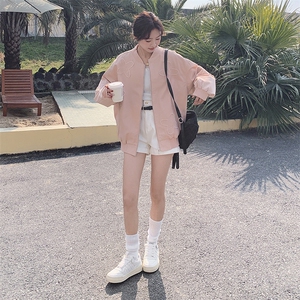 粉色立体绣花棒球服外套女春秋2025新款超火减龄开春穿搭夹克百搭图片