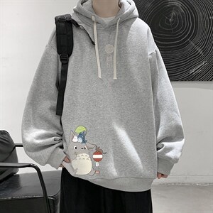 WY2152-P35 纯棉连帽卫衣男大码运动帽衫宽松薄外套男图片