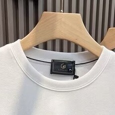 2025夏季时尚男士T恤圆领百搭休闲打底半袖贴标刺绣字母潮流短袖t，男装T恤，电商B212（原钱塘6029）