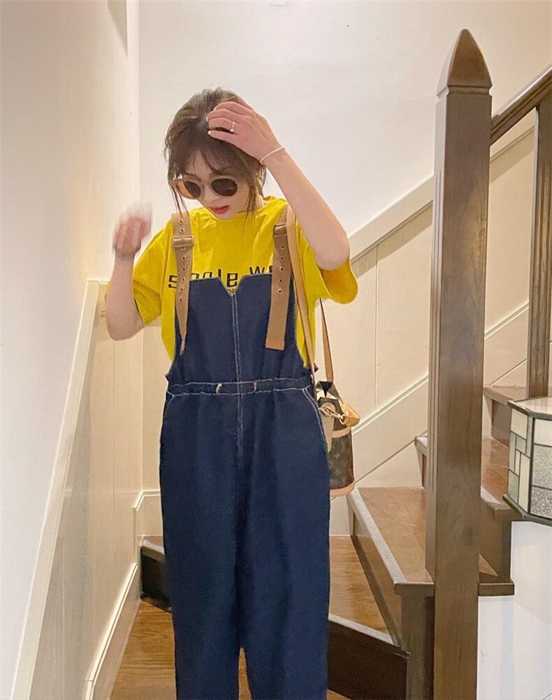 春季新款设计款牛仔背带裤，其它，单井 Single Well