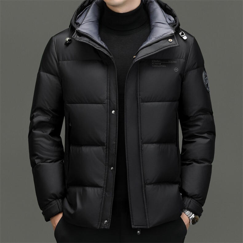 冬季男士鸭绒羽绒服时尚面包服保暖加绒男品质潮服可脱卸帽外套,男装羽绒服,钱塘6003（原4033）