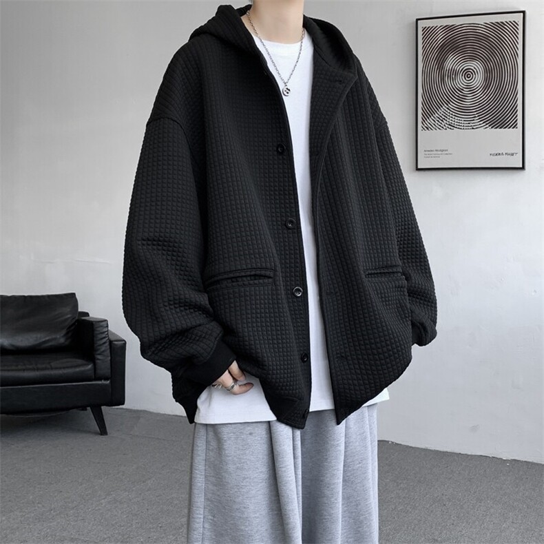 M-8XL春季高品质夹克卫衣加肥加大码连帽重磅开衫外套KS2102/P80,男装夹克,电商B238