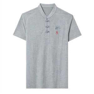2023新款夏装冰丝短袖t恤男中老年人衣服夏季中年男装上衣polo衫图片